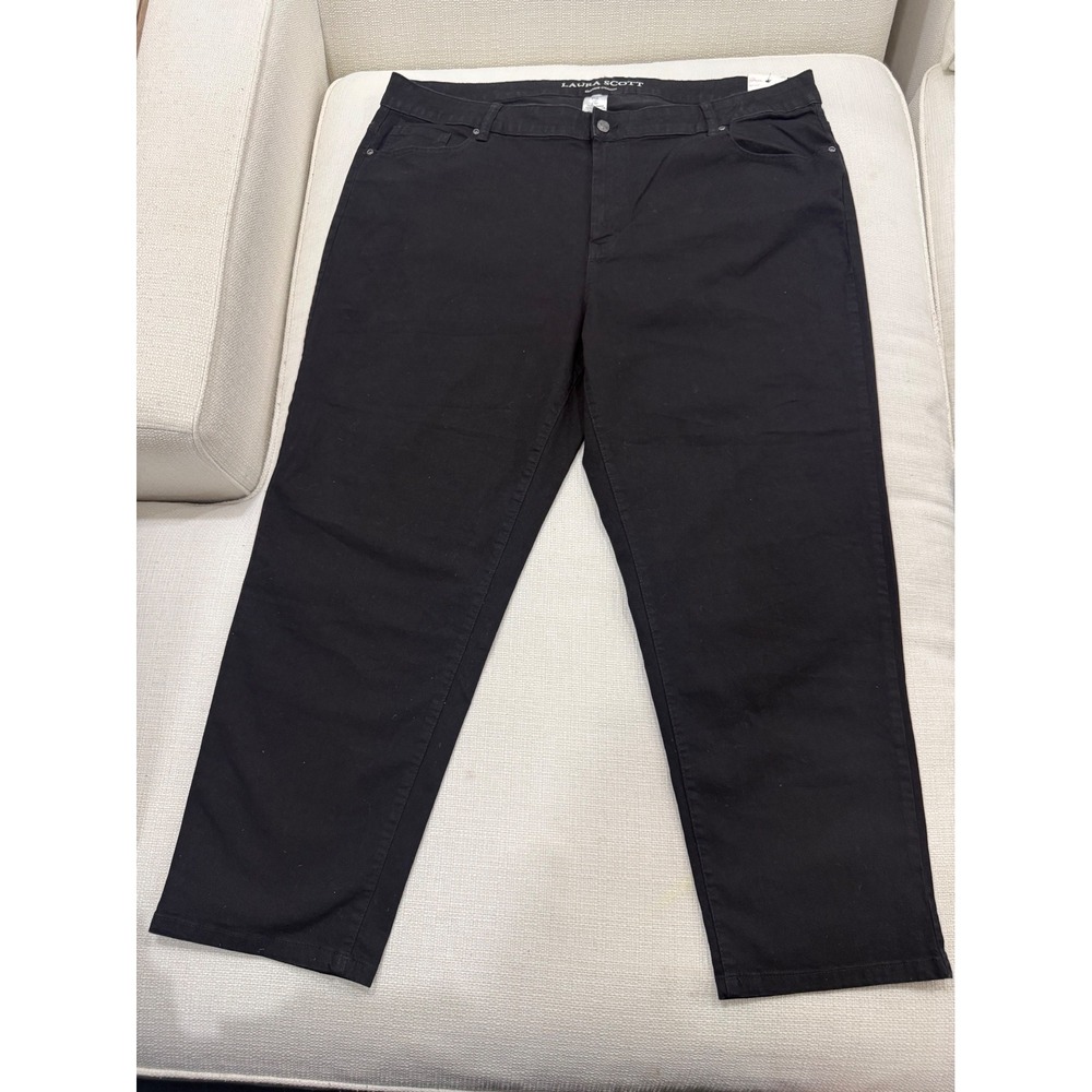 Laura Scott‎ Straight Denim Womens 24W Black Classic Stretch NWT
